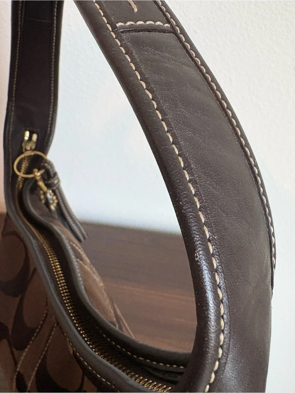 Coach Brown Signature Canvas Hobo Bag